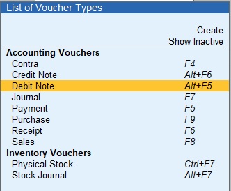 Debit Note